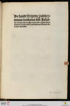 De laude scriptorum.