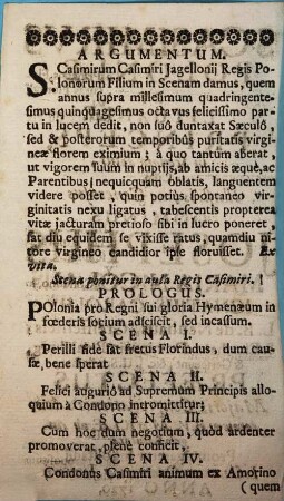 Sanctus Casimirus Poloniae, Princeps in Scenam datus ...
