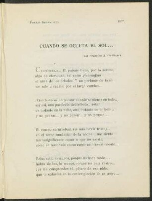 Cuanto se oculta el sol ... / par Federico A. Gutiérrez
