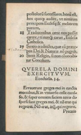 Querela Domini Exercituum. Ezechielis. 34.