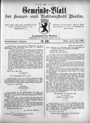 1900,19: No. 19, 13. Mai 1900