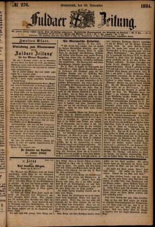 Ausgabe vom Samstag, den 29. November 1884.