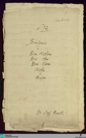 Symphonies - Don Mus.Ms. 1668 : D; MurR A12