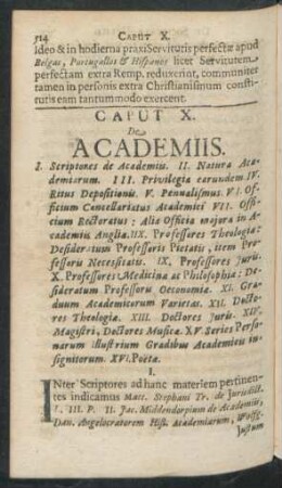 Caput X. De Academiis