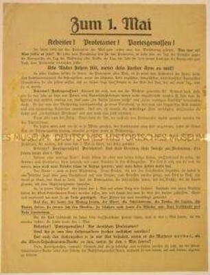 Programmatischer Aufruf der Kommunistischen Partei Deutschlands zum Maifeiertag