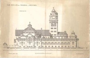 Hocheder, Karl; München; Müller´sches Volksbad - Westseite (Aufriss)