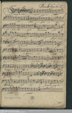 Basso Cap. Coro 2. [Schreiber: Jacobi, Samuel]