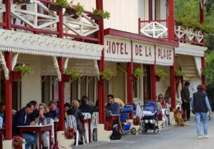 Frankreich. Aquitaine Gironde. L Herbe. Bucht von Arcachon. Hotel de la Plage. Austernrestaurant