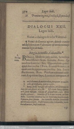Dialogus XXII. Leges ludi