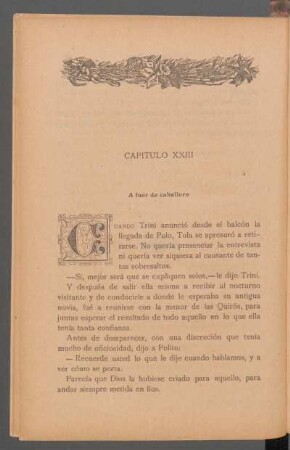 Capítulo XXIII - A fuer de caballero