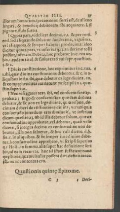 Quaestionis quintae Epitome.
