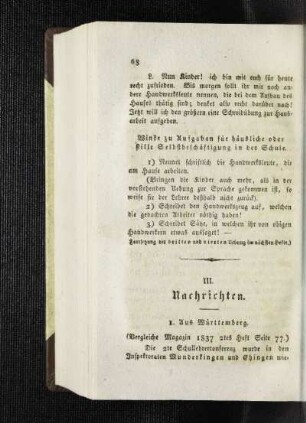 Aus Württemberg : Schullehrer-Conferenz aus Munderkingen ; [Nachrichten]