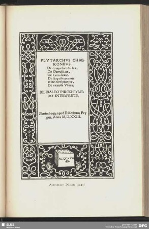 Titeleinfassung aus Knotenwerk