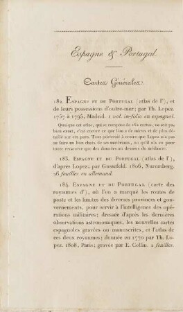Cartes Générales