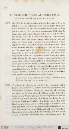 II. Archaische Vasen attischen Styls (No. 1927 - 1934)
