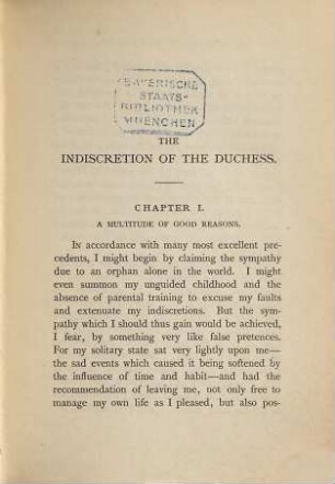 The indiscretion of the duchess : being a story concerning two ladies, a nobleman, and a necklace