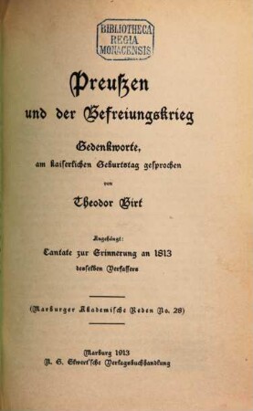 Preußen und der Befreiungskrieg