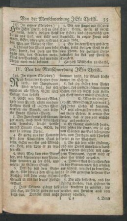 IV. Von der Menschwerdung JEsu Christi