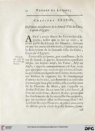 Chapitre XXXVIII: Description circonstanciée de la fameuse Ville du Caire, Capitel d’Egypte
