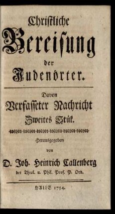 St. 2: Christliche Bereisung der Judenörter