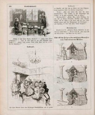 "Rücksichtsvoll" "Taktvoll" "Schreckliche Folge übermäßigen Genusses von kohlensaurem Wasser"
