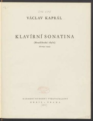 Klavírní sonatina (Hradištská idyla) : (komp. 1944)