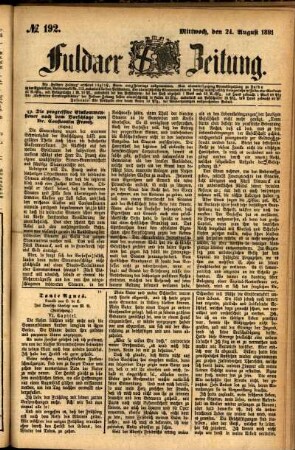 Ausgabe vom Mittwoch, den 24. August 1881.