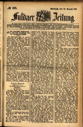 Ausgabe vom Mittwoch, den 24. August 1881.