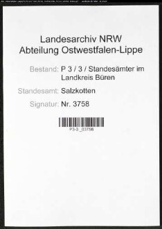 Sterberegister Standesamt Salzkotten