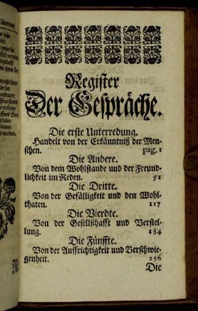 Register Der Gespräche.
