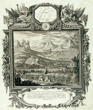 WHK 4 Französisch-Holländischer Krieg von 1672-1678: Abbildung von Salins bei der Belagerung durch die französischen Truppen, 14. Juni 1674