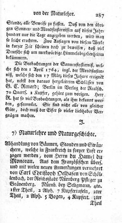 7) Naturlehre und Naturgeschichte.