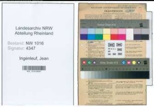 Entnazifizierung Jean Ingenleuf , geb. 08.11.1899 (Bankangest.)