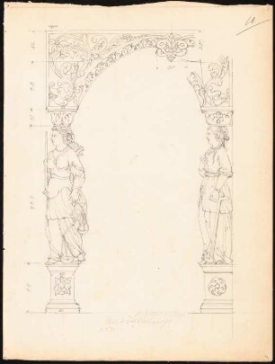 Rathaus, Duderstadt: Figurendetails vom Treppenaufgang