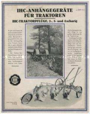 Anhängegeräte für Traktoren von der International Harvester Company in Amerika