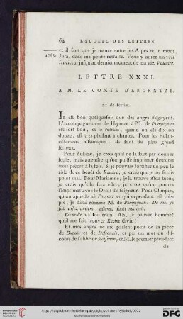 (Lettre XXXI - XL)