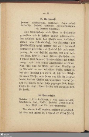 16. Bratwürste