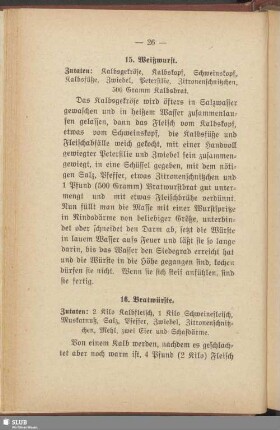 16. Bratwürste