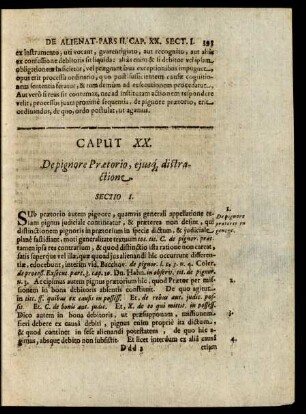 Caput XX. De pignore Praetorio, ejusq[ue] distractione.