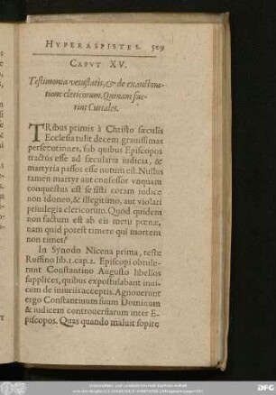 Caput XV. Testimonia vetustatis, & de exauctoratione clericorum. Quinam fuerint Curiales.