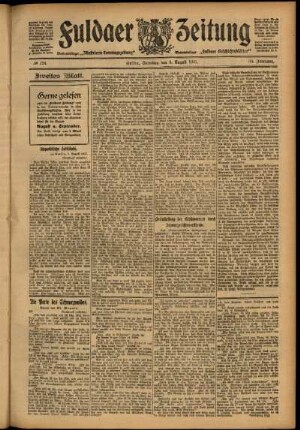 Zweite Ausgabe vom Samstag, den 03. August 1907.