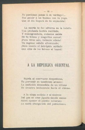 A la República Oriental