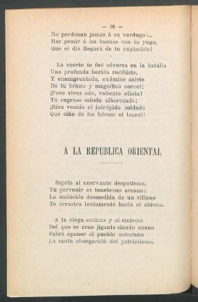 A la República Oriental