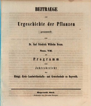 Beiträge zur Urgeschichte der Pflanzen. 7