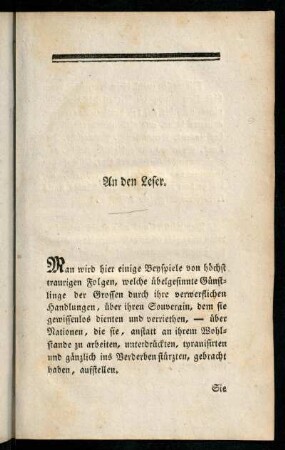 4r-6v, An den Leser.