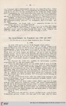 Die Ausgrabungen bei Tannheim von 1906 und 1907