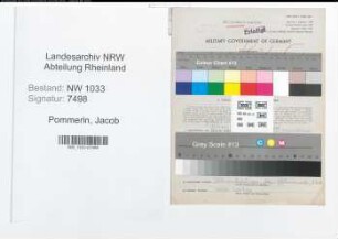 Entnazifizierung Jacob Pommerin , geb. 28.03.1907 (Oberinspektor)