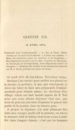 Chapitre XIX. 16 avril 1873