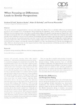 When focusing on differences leads to similar perspectives