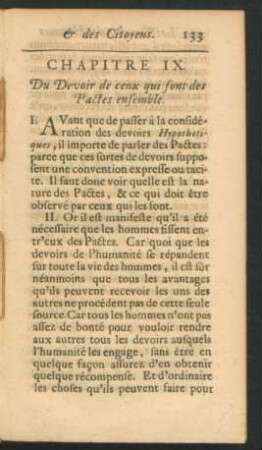 Chapitre IX. Du Devoir de ceux qui sont des Pactes ensemble.